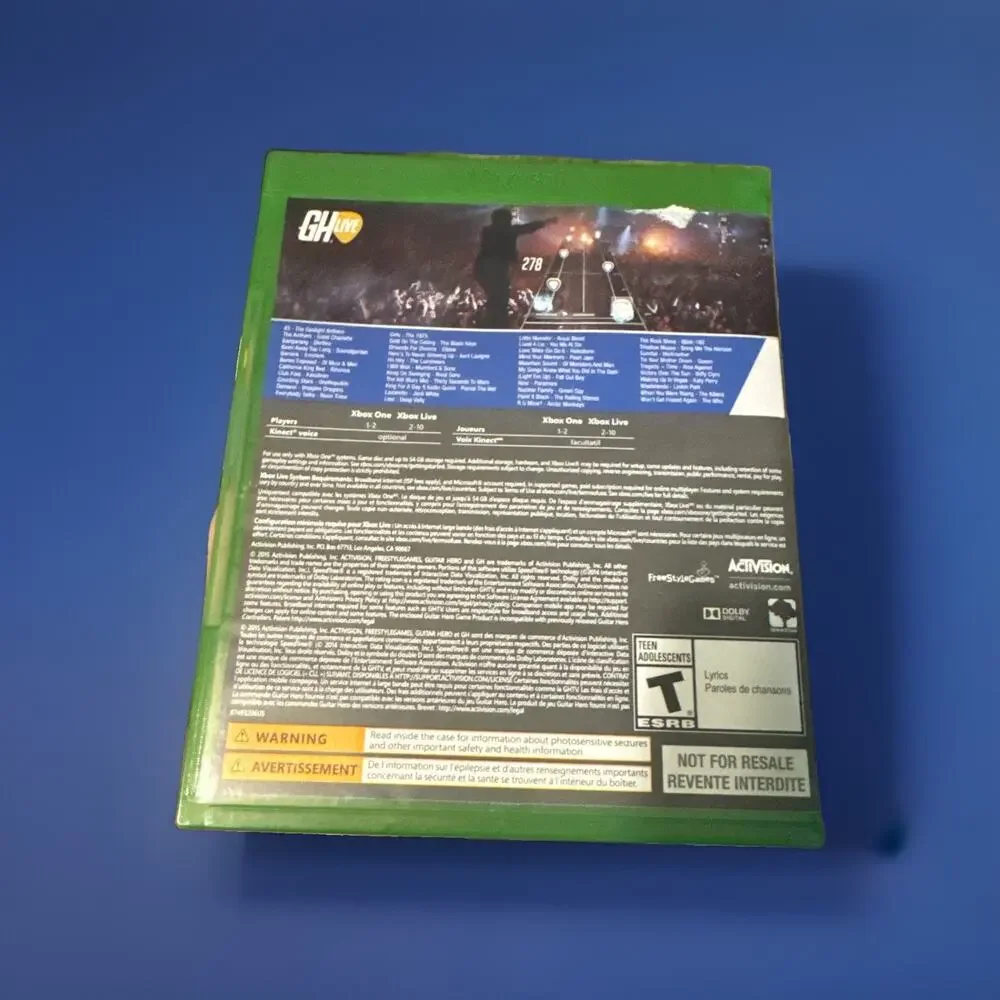 Guitar Hero Live (Microsoft Xbox 360, 2015) GAME ONLY NO INSTRUMENTS